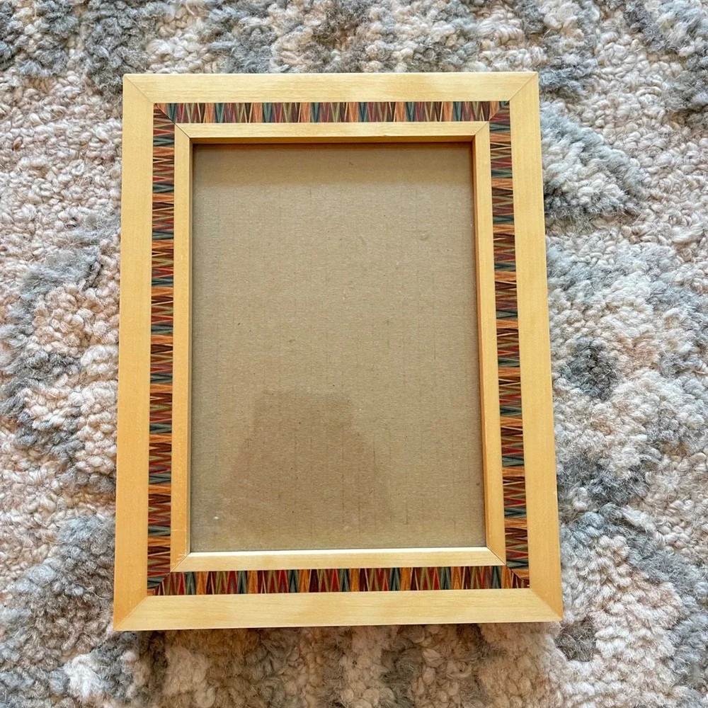 Ornate Wood Picture Frame oak farmhouse cottage victorian 5x7 Stand hang